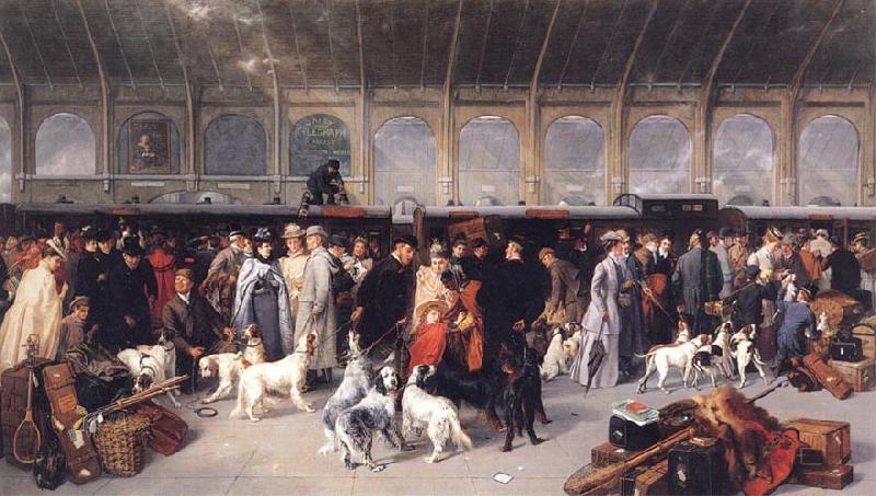 George Earle Going North,King's Cross Station oil painting image